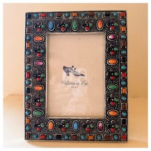 Collette et Cie Silver Enamel Multicolor Photo Frame